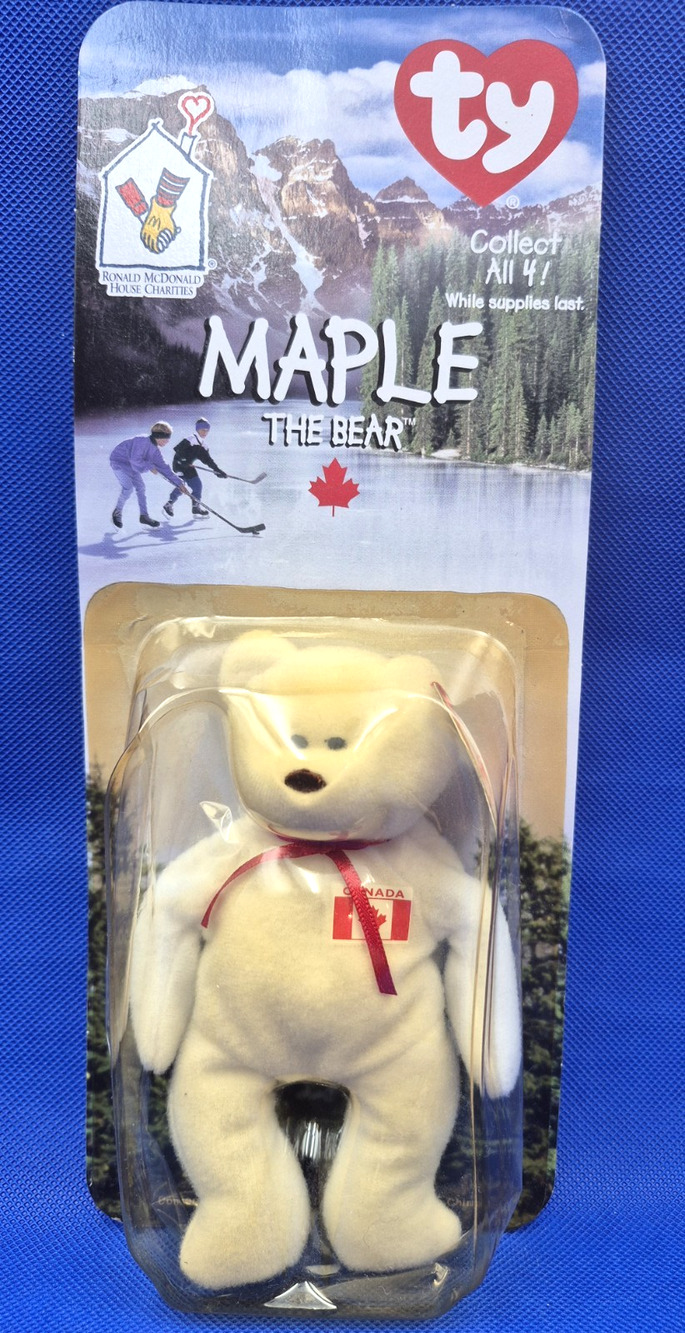 TY 1997 MAPLE the Canadian Bear Teenie Beanie McDonalds 5.5" Sealed